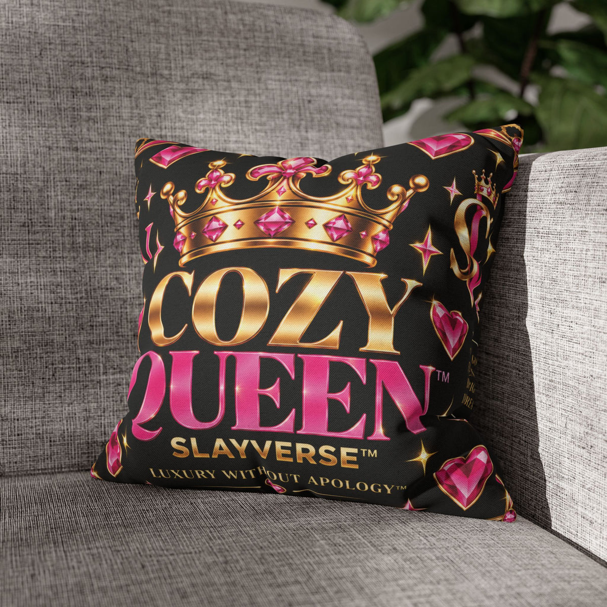 Cozy Queen™ Luxury Throw Pillow Cover | SlayVerse™ Gifts
