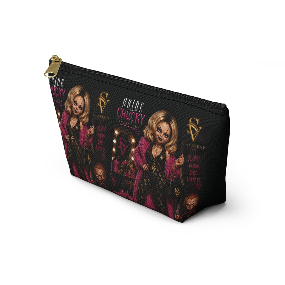 Bride of Chucky Glam Cosmetic Bag | SlayVerse™ Horror Glam Collection