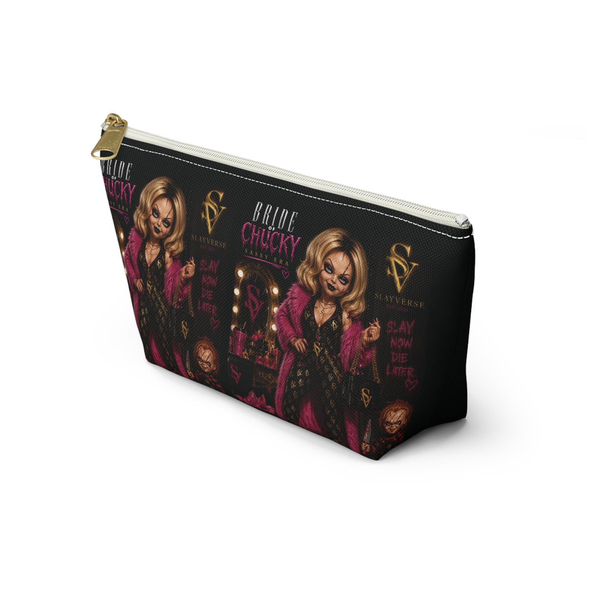 Bride of Chucky Glam Cosmetic Bag | SlayVerse™ Horror Glam Collection