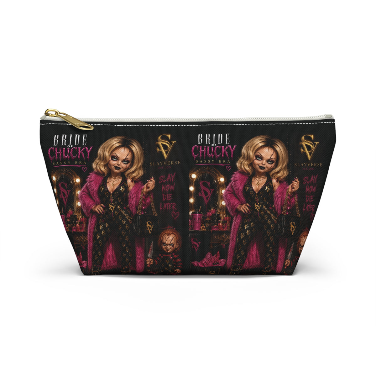 Bride of Chucky Glam Cosmetic Bag | SlayVerse™ Horror Glam Collection