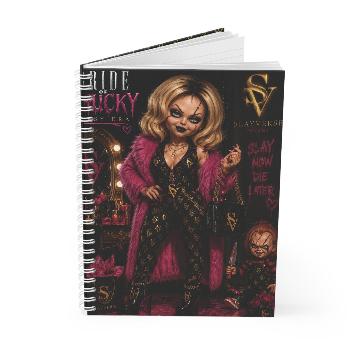 Bride of Chucky Sassy Era Spiral Notebook | SlayVerse™ Horror Glam Journal