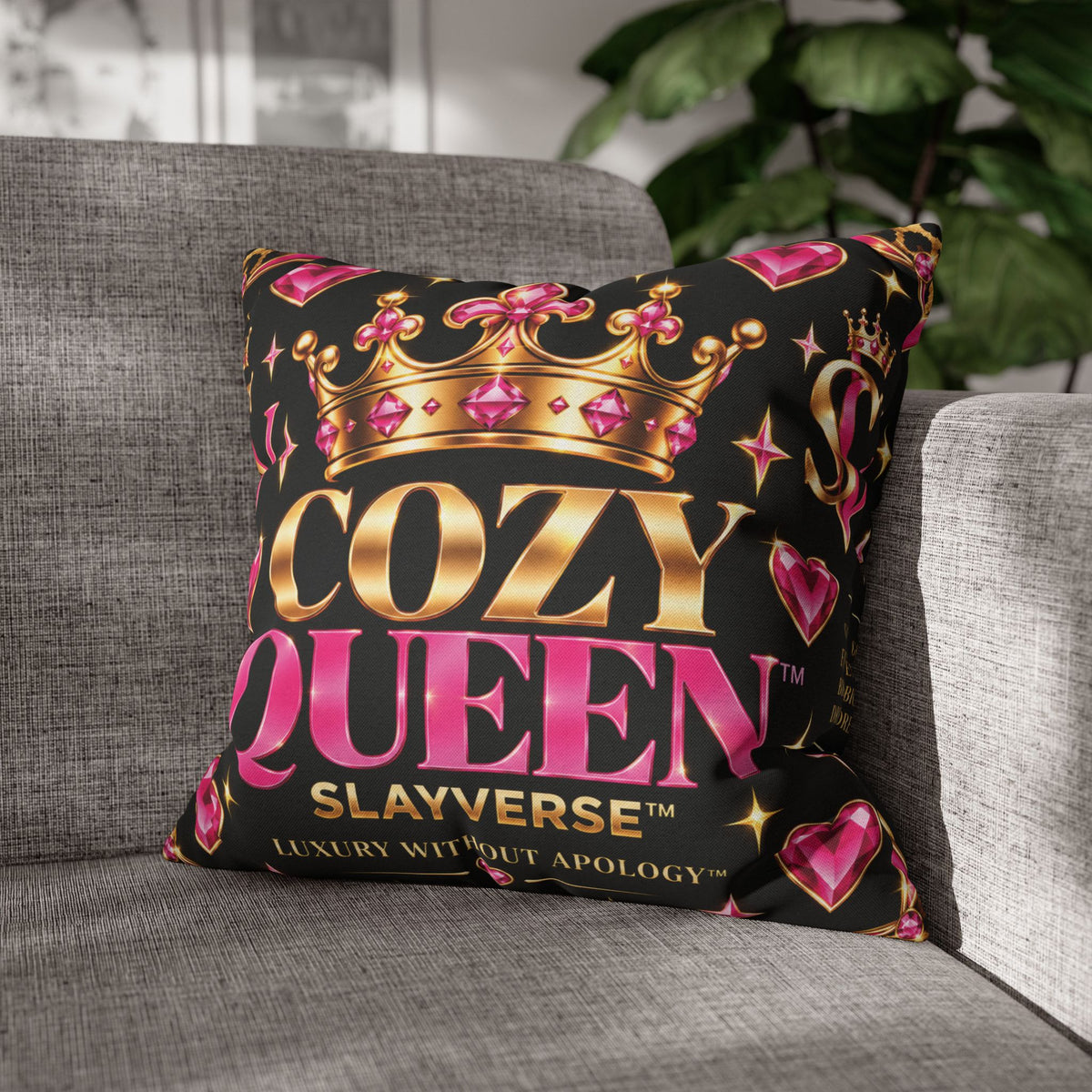 Cozy Queen™ Luxury Throw Pillow Cover | SlayVerse™ Gifts