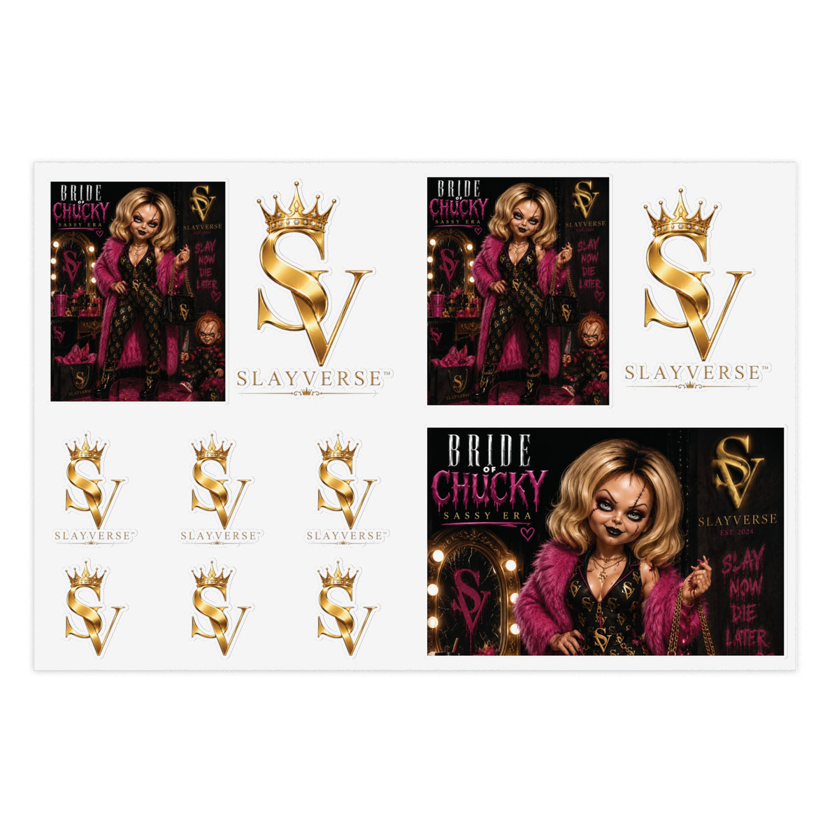Bride of Chucky Sassy Era Sticker Pack | SlayVerse™ Horror Glam